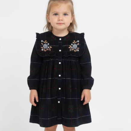 Holly Embroidered Dress - Green