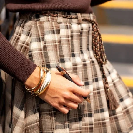 Lea Pleated Skirt - Plaid