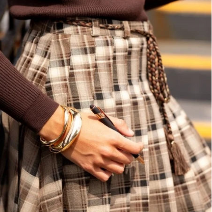 Lea Pleated Skirt - Plaid