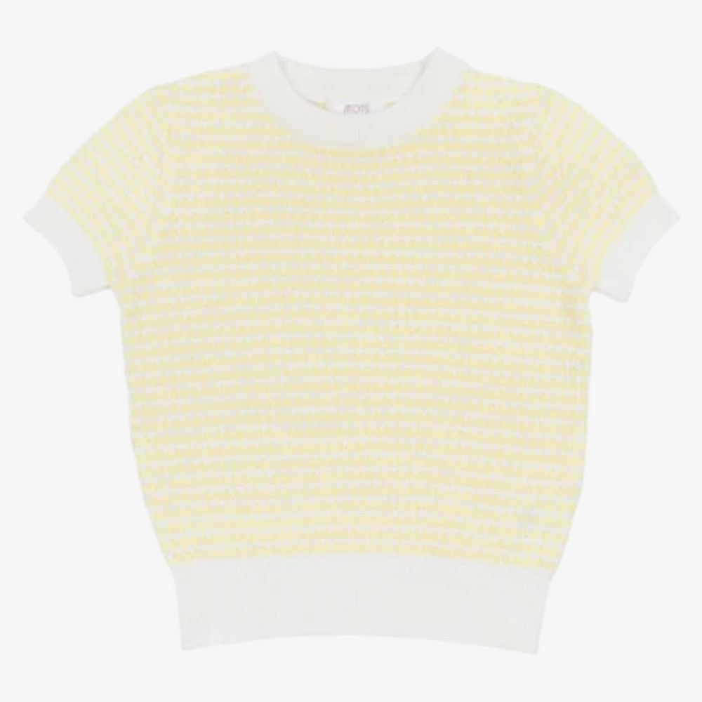 Saul Short Sleeve Sweater - Pale Yellow