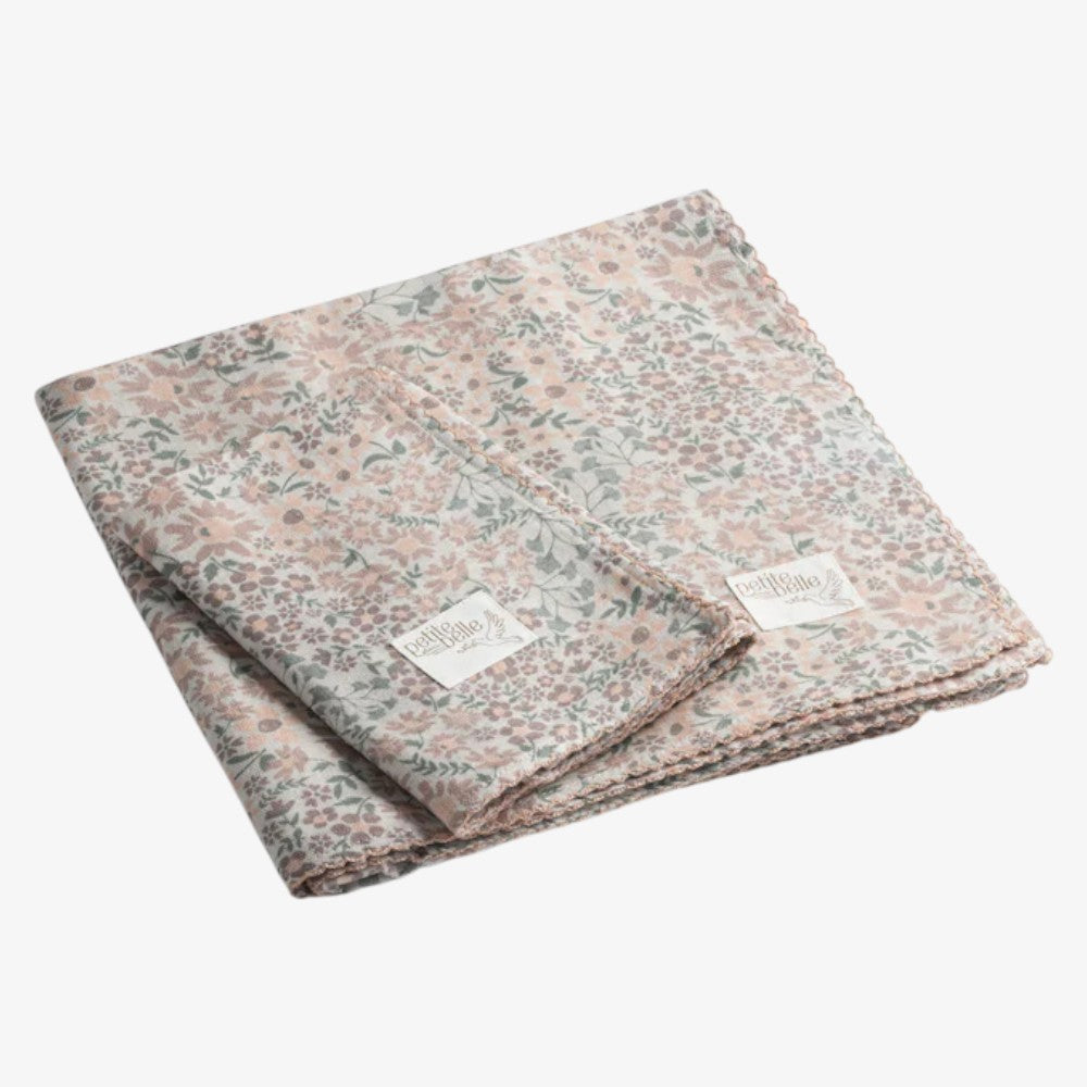 Swaddle And Burp Cloth Set - Liberty Floral