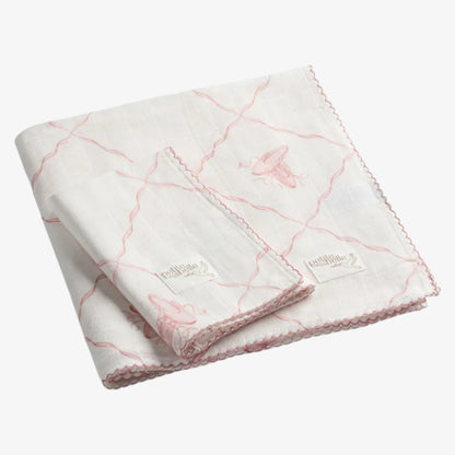 Swaddle And Burp Cloth Set - Rose Ballet