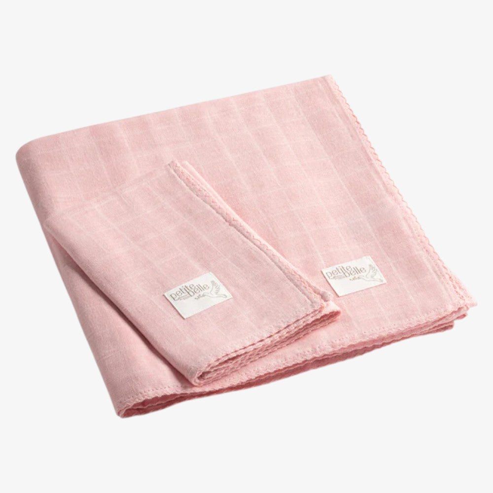 Swaddle And Burp Cloth Set - Pink