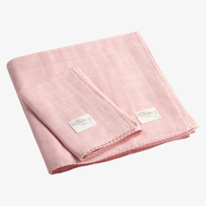 Swaddle And Burp Cloth Set - Pink