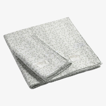 Swaddle And Burp Cloth Set - Liberty Blue Leaf