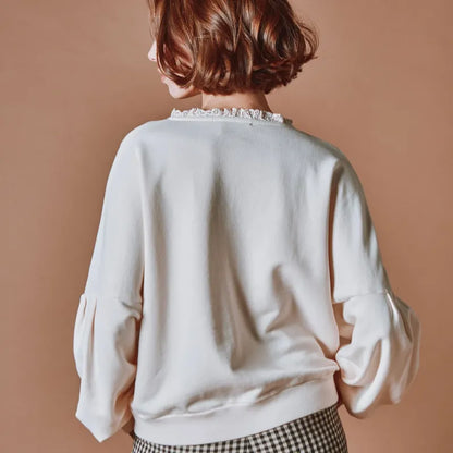 Embroidered Sweatshirt - Cream