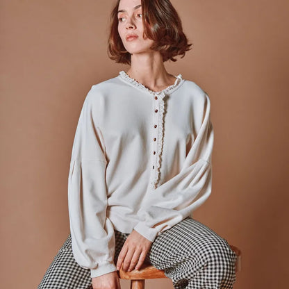 Embroidered Sweatshirt - Cream