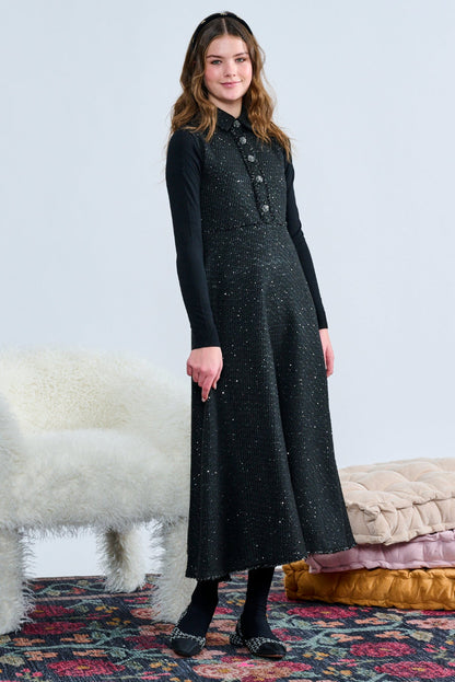 Sequin Gem Jumper - Black