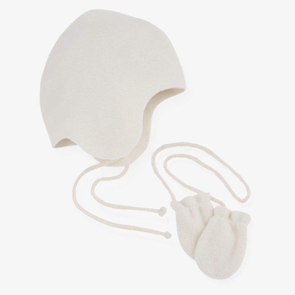 Tanit Beanie And Mittens - Ecru