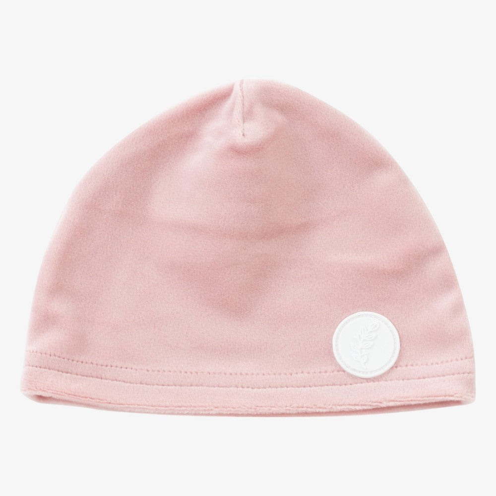 Leaf Motif Footie And Hat - Pink