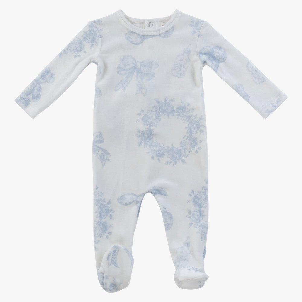 Petit Toile Footie - White &amp; Blue