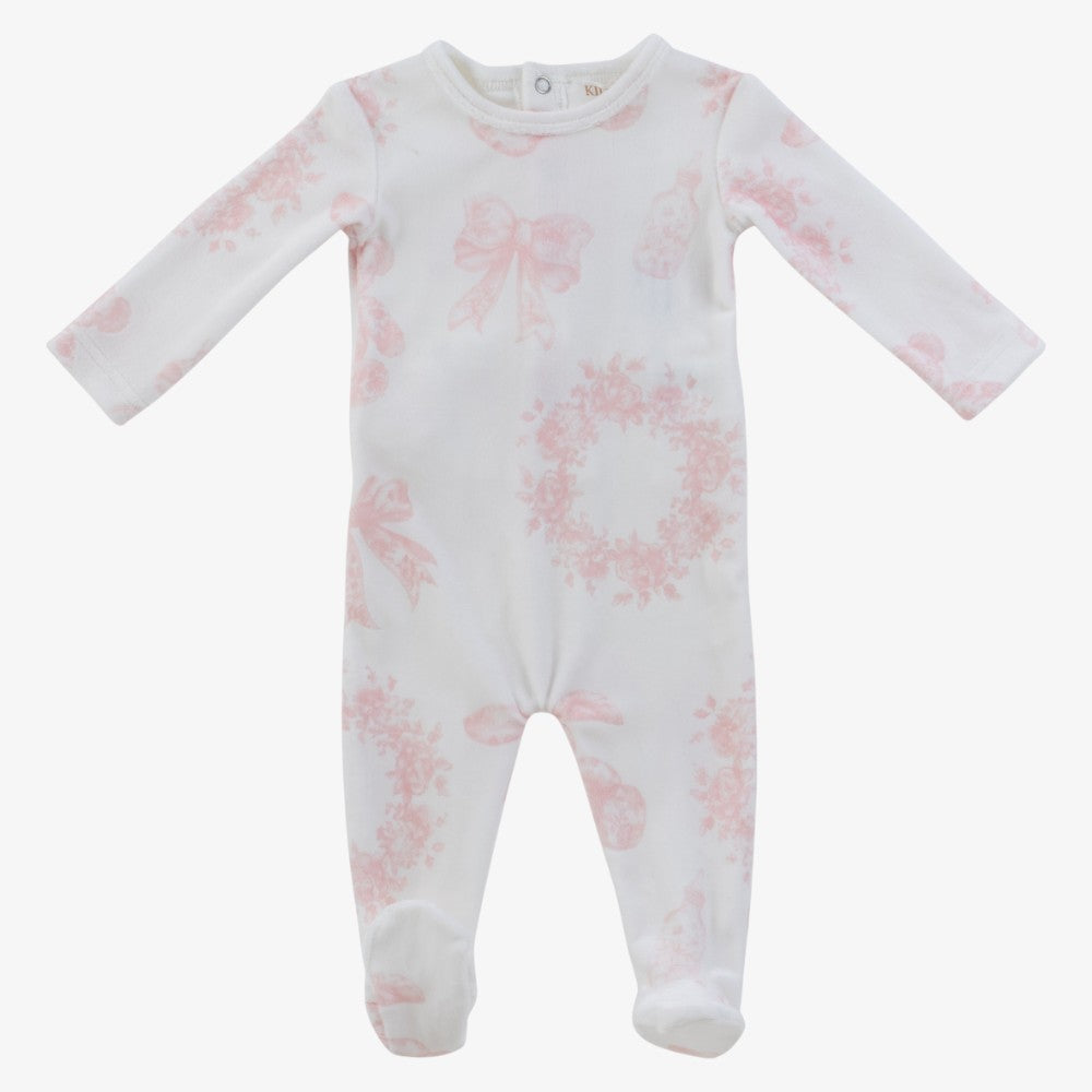 Petit Toile Footie - White &amp; Pink