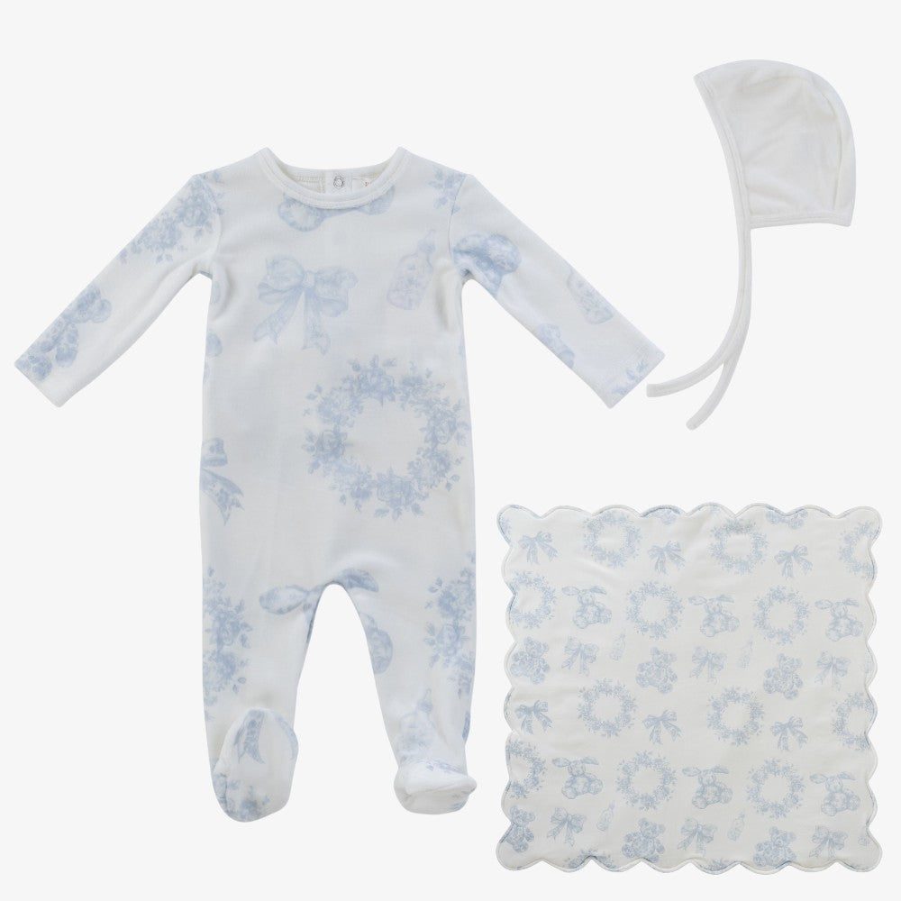 Petit Toile Take Me Home Set - White &amp; Blue