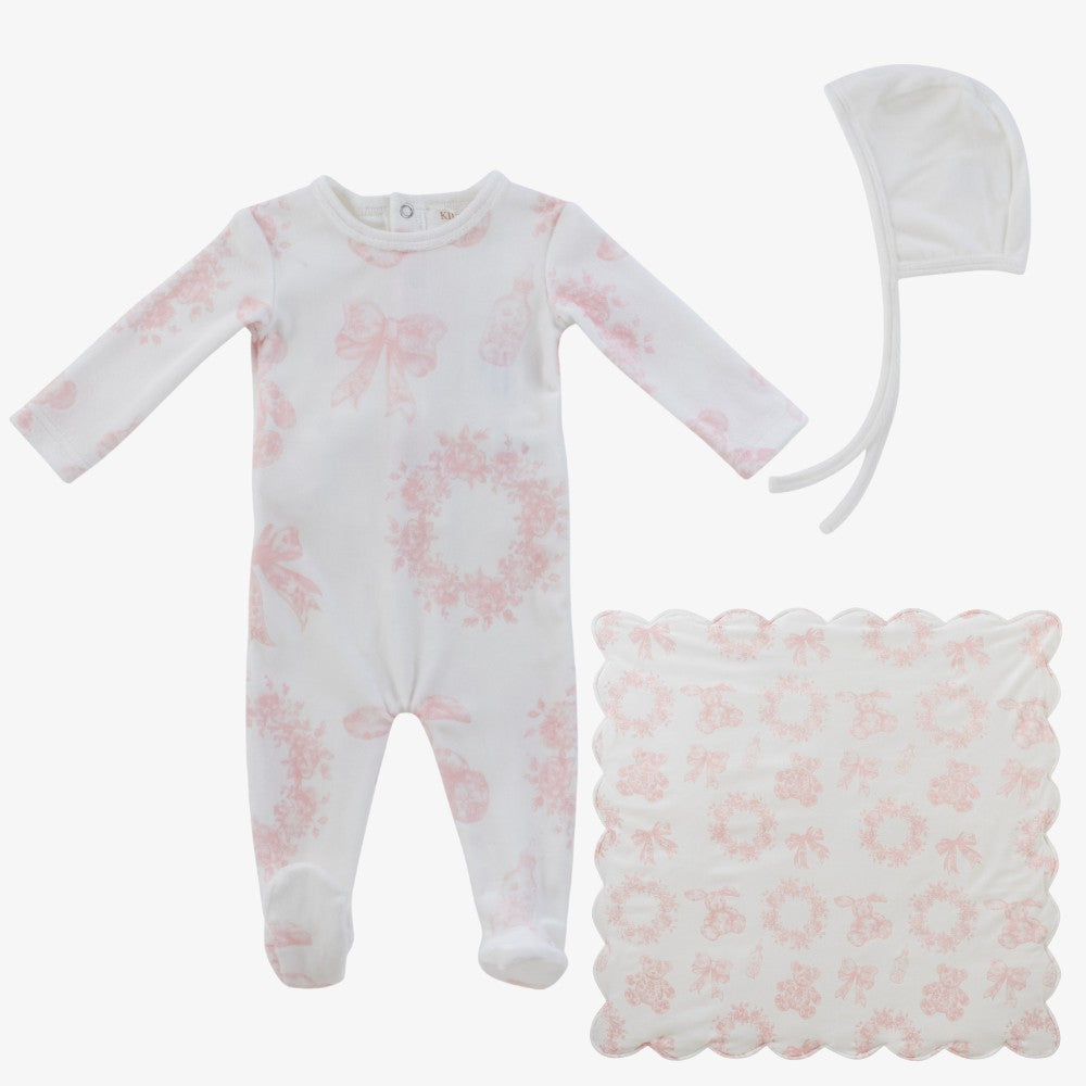 Petit Toile Take Me Home Set - White &amp; Pink