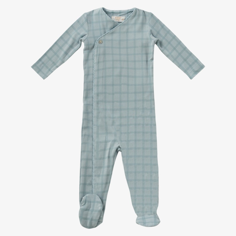 Felt Plaid Footie - Sage