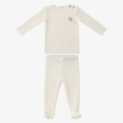 Cable Knit 3 Piece Set - White