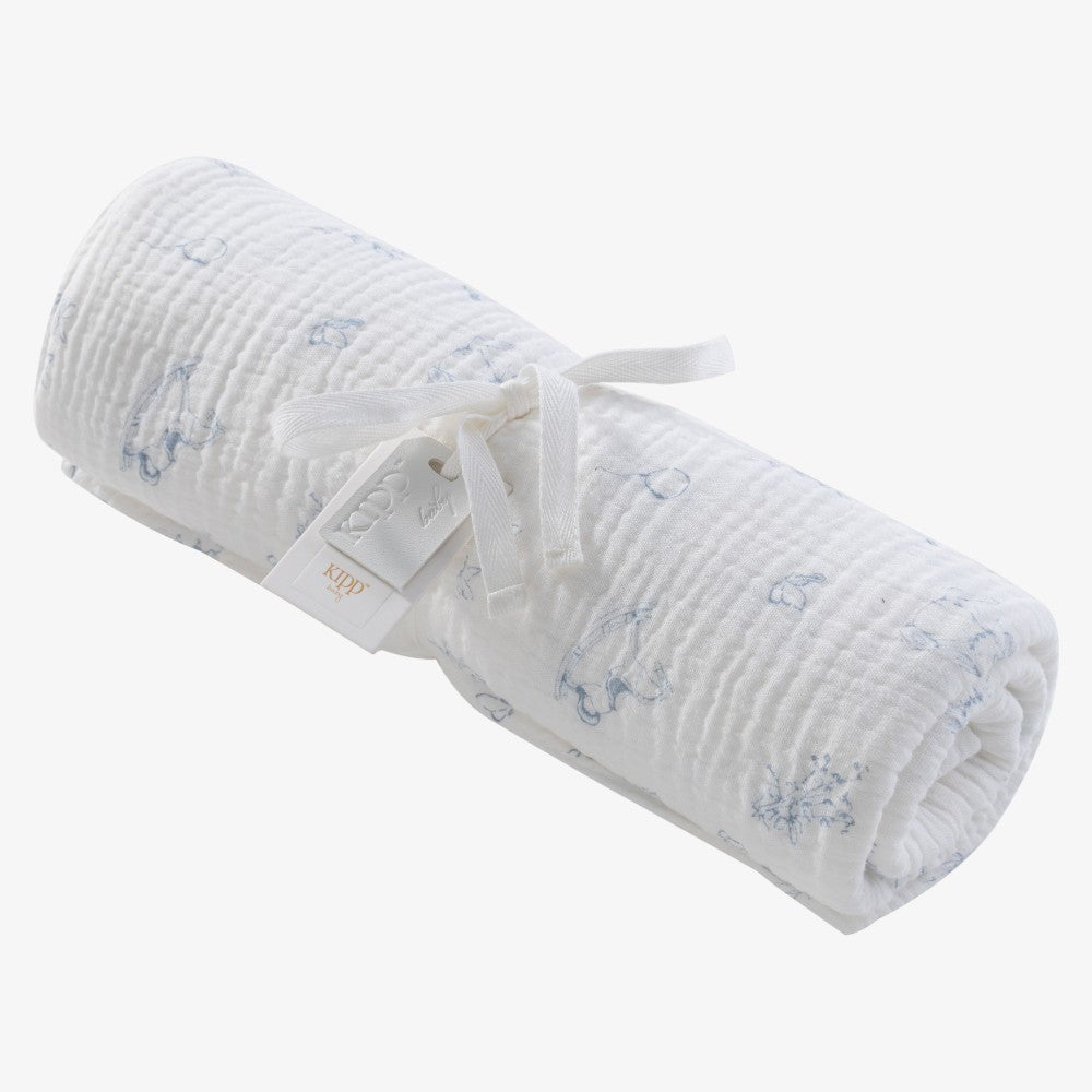 Toile Swaddle - Blue