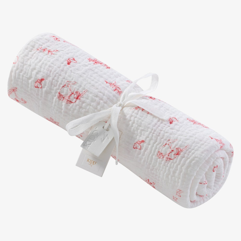 Toile Swaddle - Red
