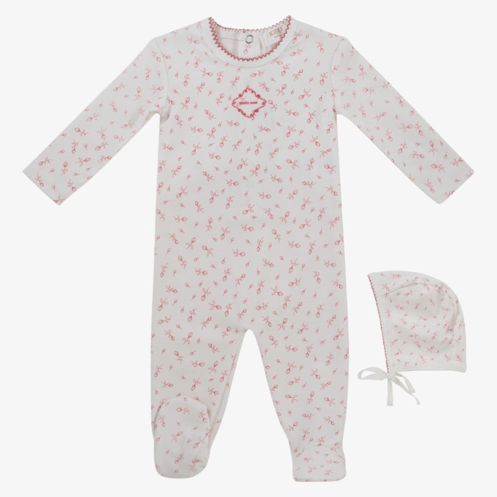 Petit Pois Footie And Hat - Pink