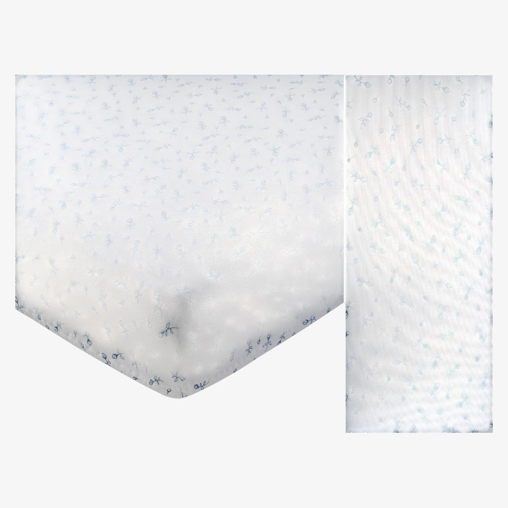 Petit Pois Crib Sheet - Blue