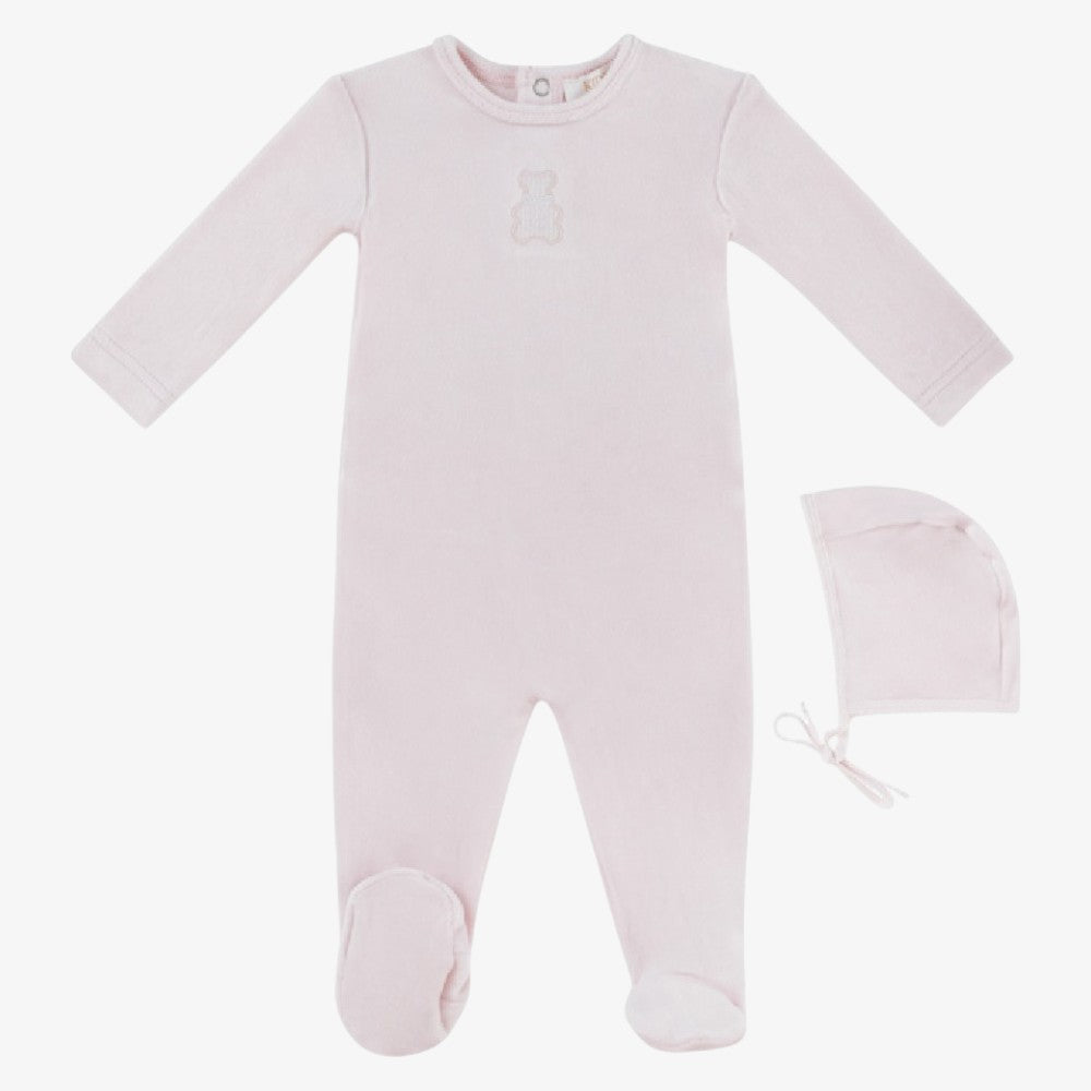 Petit Ours Footie And Hat - Pink