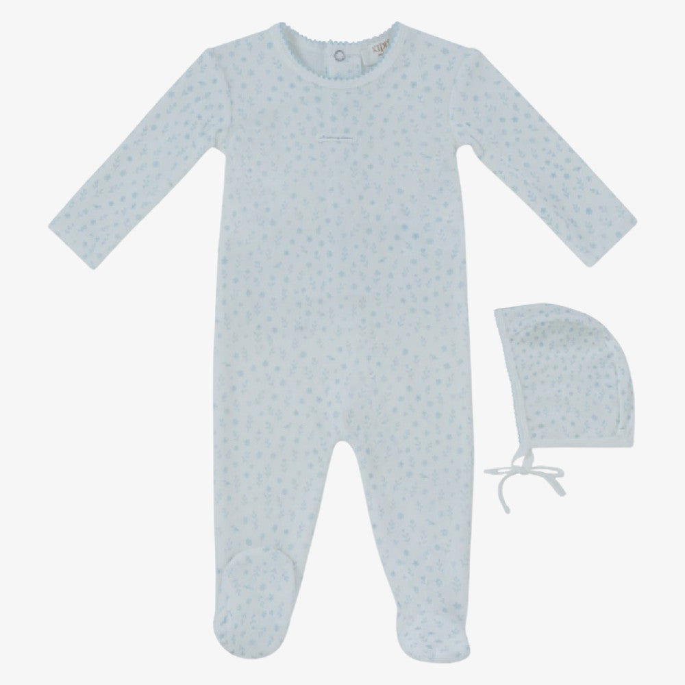 Blooms Footie And Hat - Blue