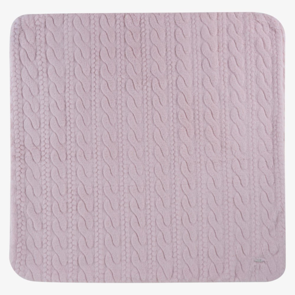 Cable Fur Blanket - Pink