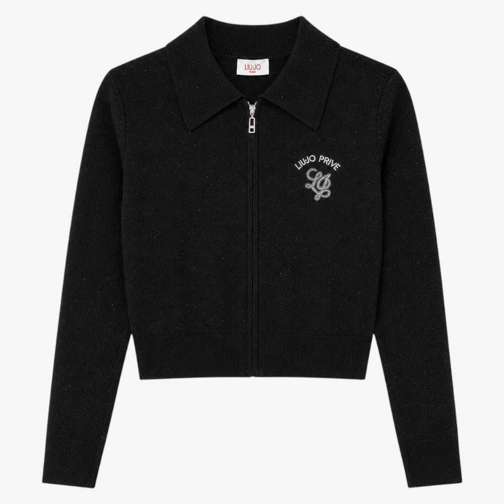 Collar Zip Sweater - Black