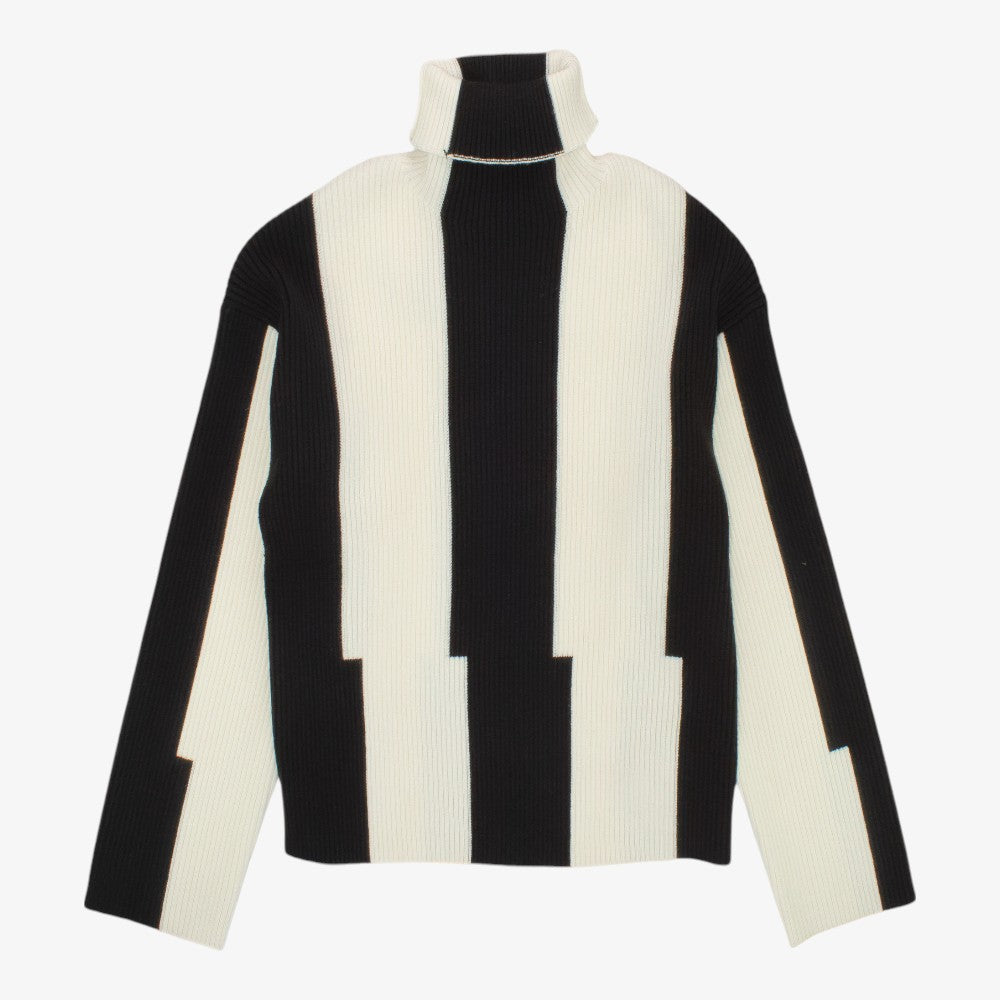 Stripe Turtleneck - Black&amp;white