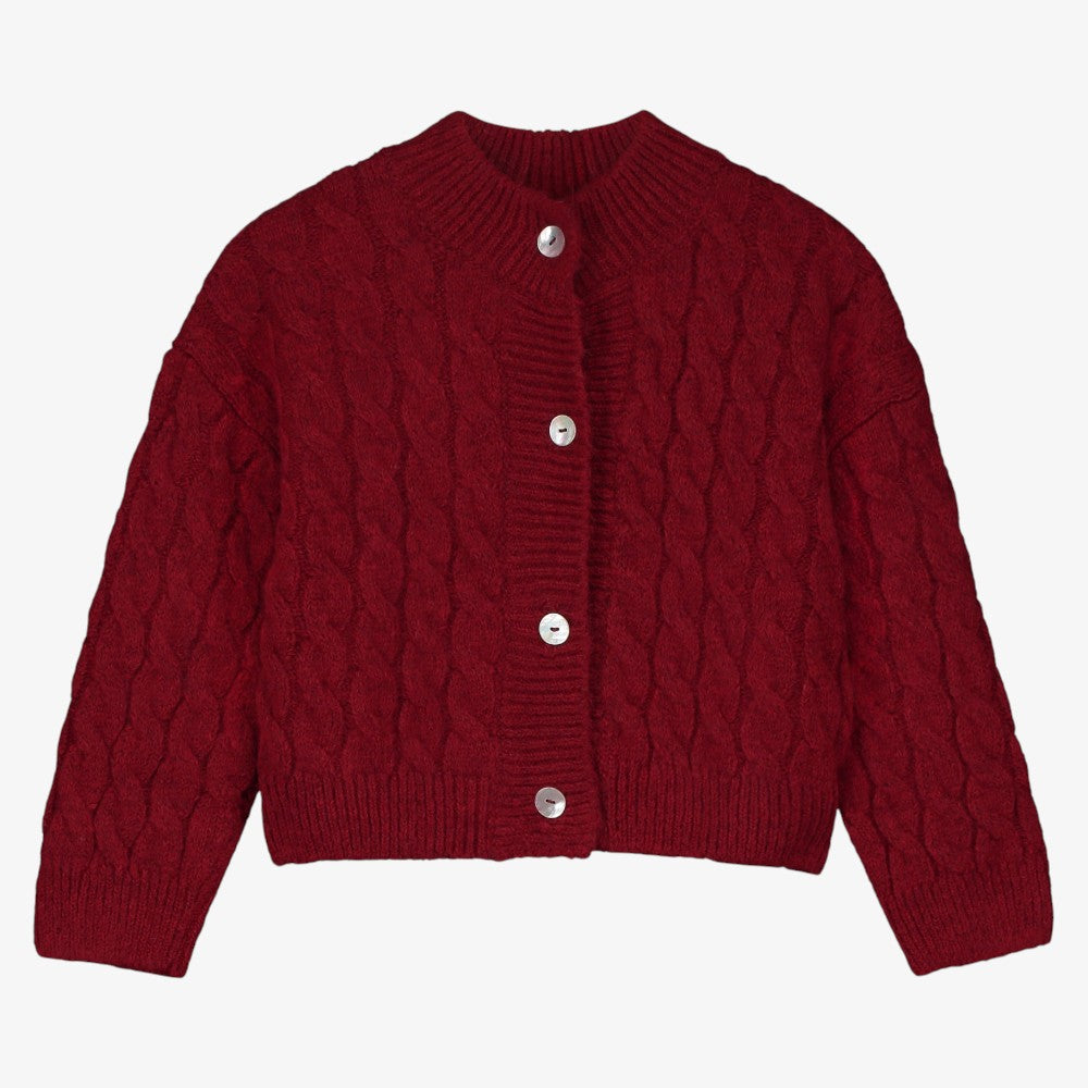 Knit Cardigan - Burgundy