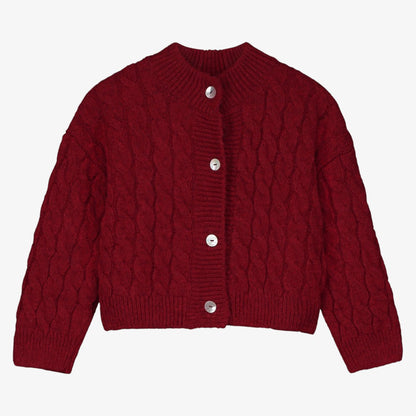 Knit Cardigan - Burgundy