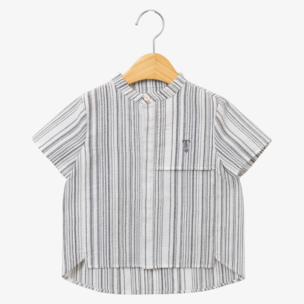 Stripe Pocket Shirt - Black