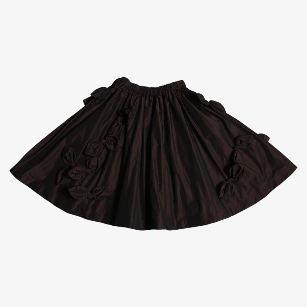 Estrella Bow Embellished Blouse And Skirt - Raisin