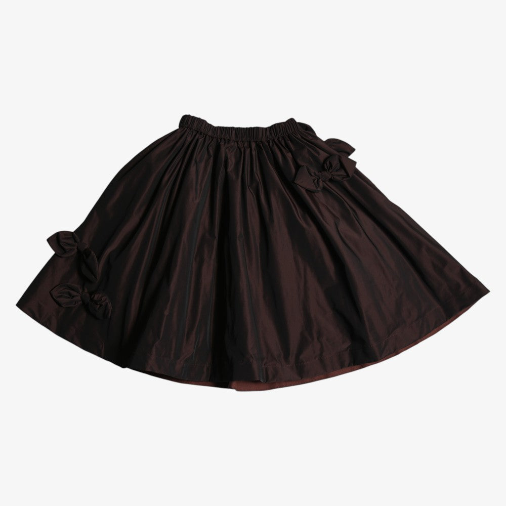 Estrella Bow Embellished Blouse And Skirt - Raisin