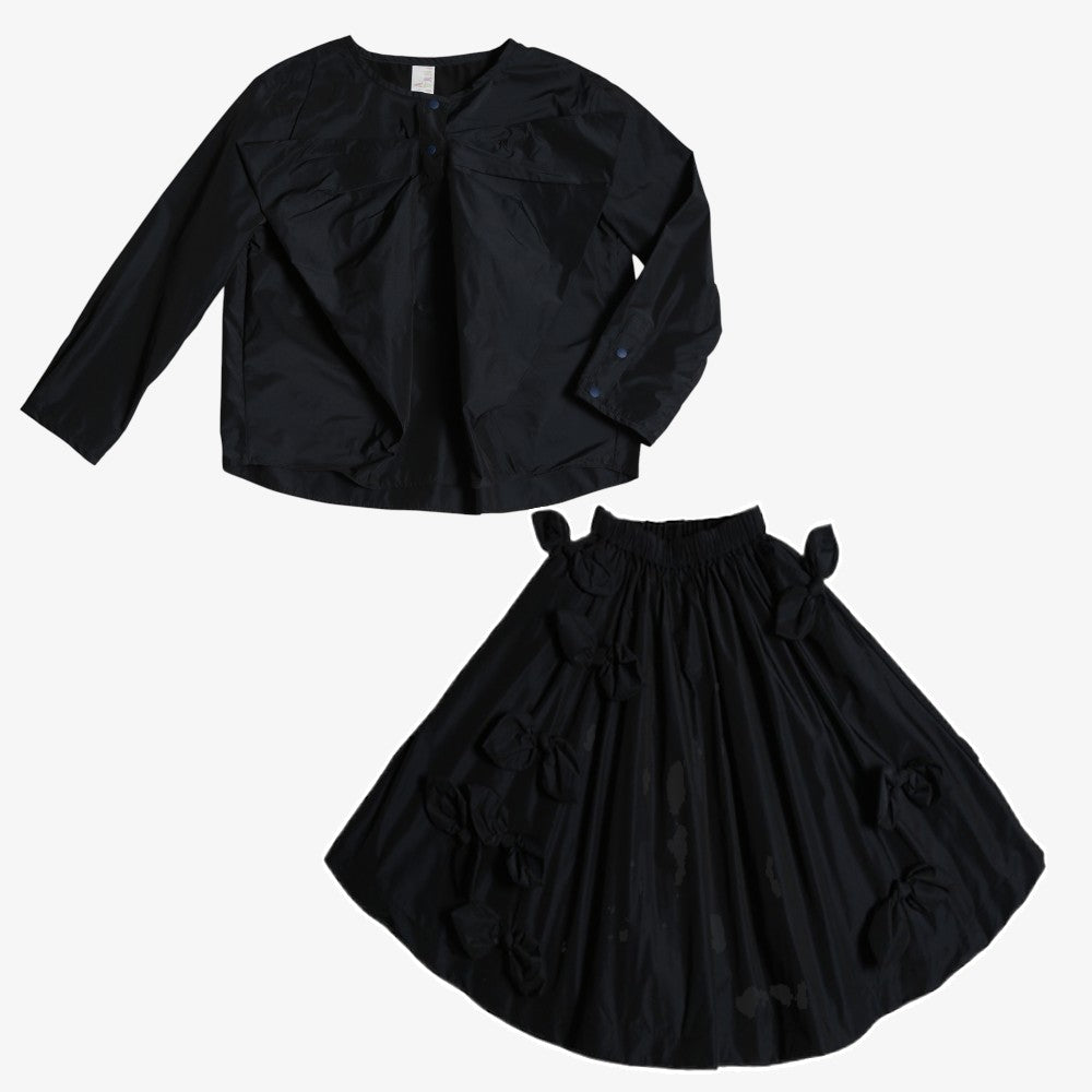 Estrella Bow Embellished Blouse And Skirt - Sapphire