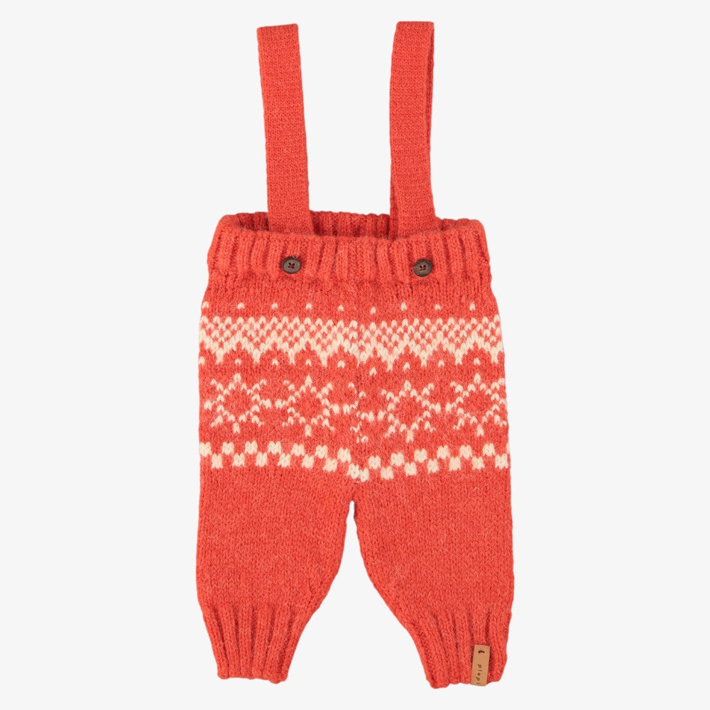 Jacquard Trouser With Straps - Red
