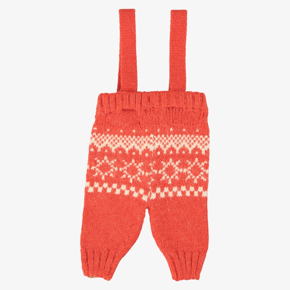 Jacquard Trouser With Straps - Red