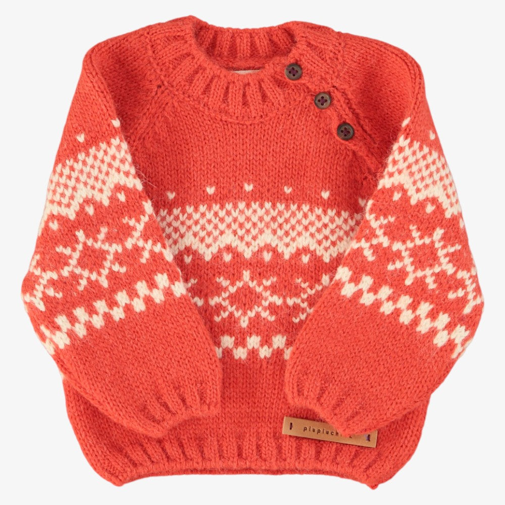 Jacquard Sweater - Red