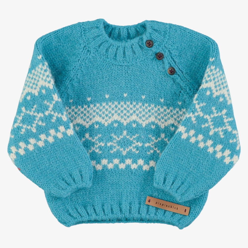 Jacquard Sweater - Turquoise