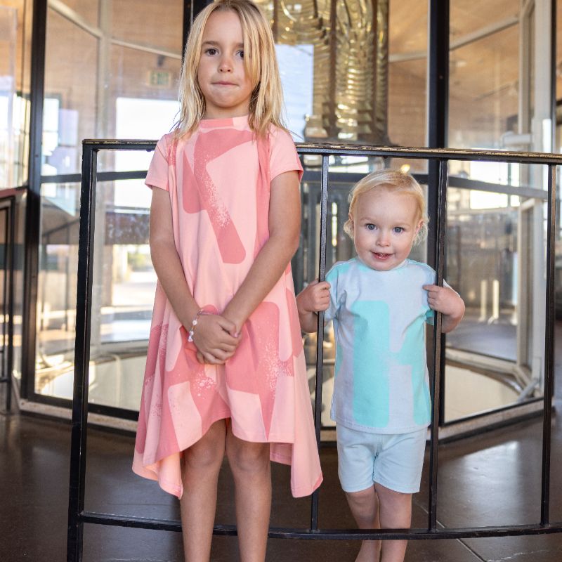 Tess Logo Short Sleeve Dress - Pink Coral