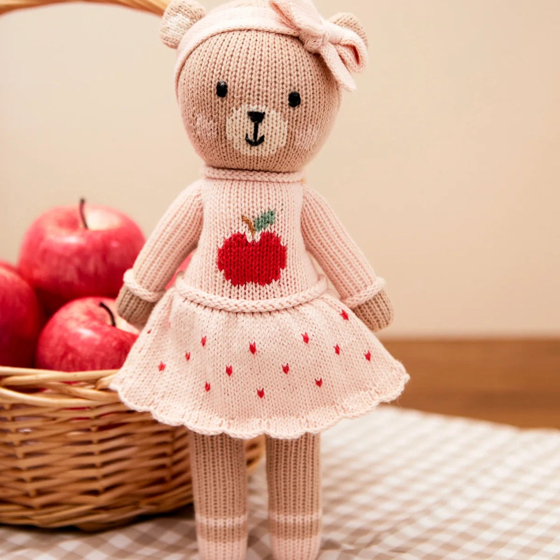 Emma Apple Bear - Pink &amp; Red