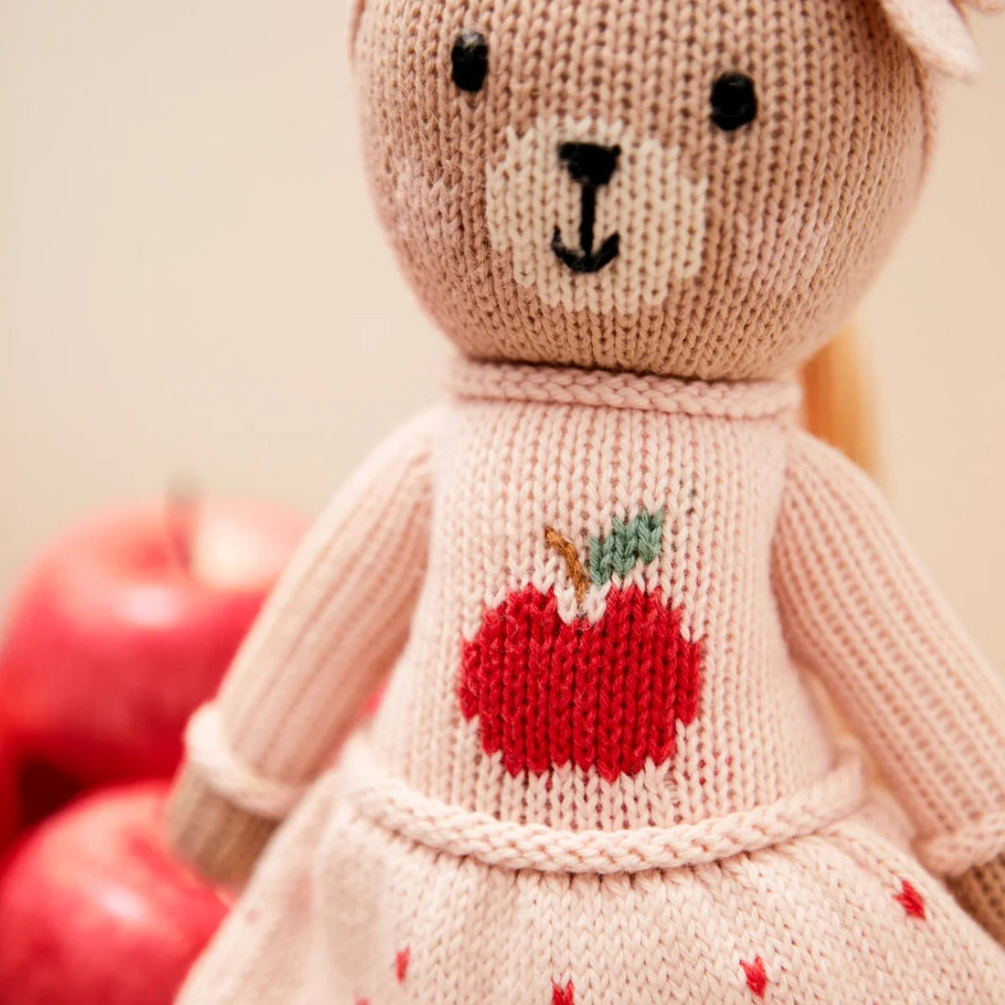 Emma Apple Bear - Pink &amp; Red
