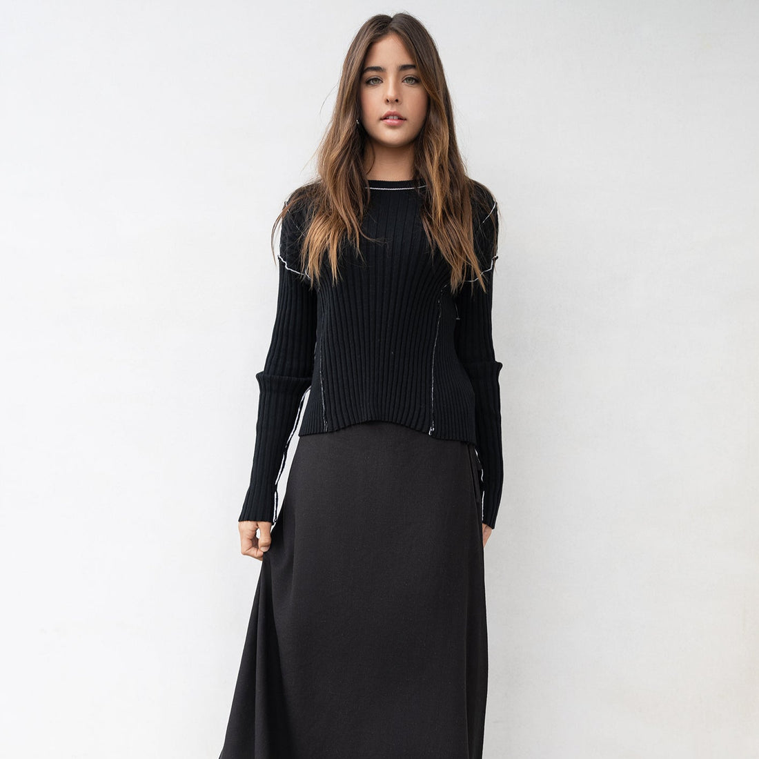 Ribbed Sweater - Black