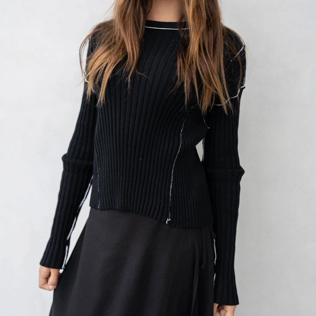 Ribbed Sweater - Black