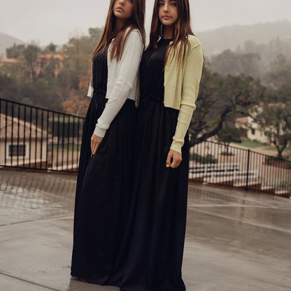 Drawstring Maxi Dress - Black