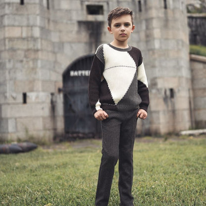 Long Pants - Coffee Herringbone