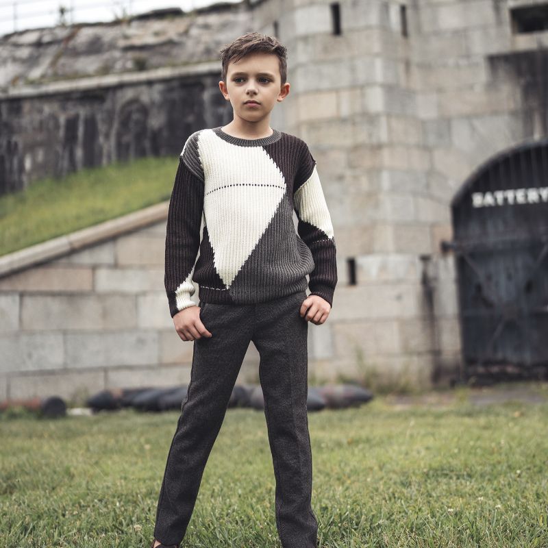 Long Pants - Coffee Herringbone