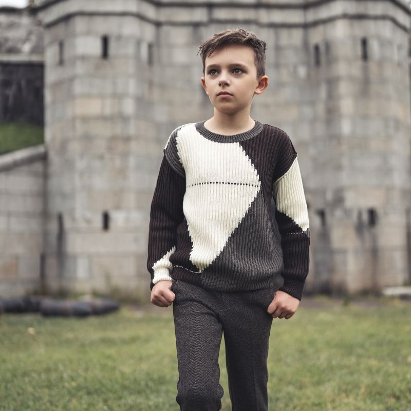 Arygle Sweater - Coffee