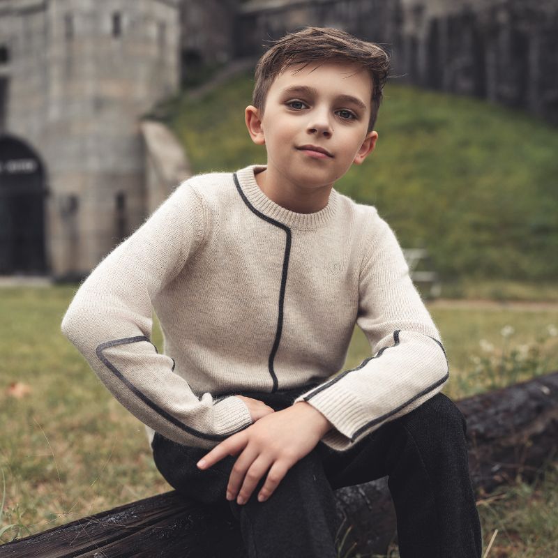 Contrast Sweater - Oat