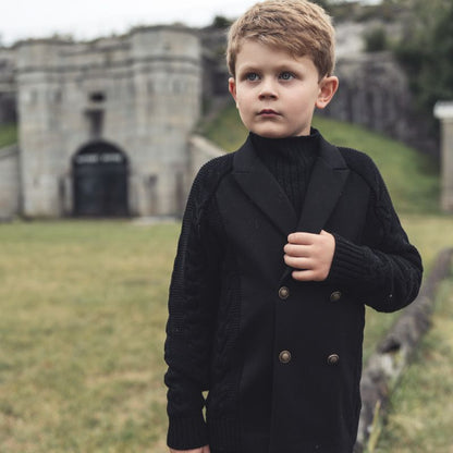 Knit Cable Blazer - Black